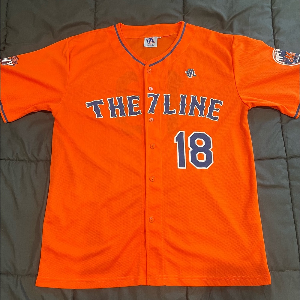The 7 Line Army Mets Jersey Orange #18 Fan Shirt 2018 Medium